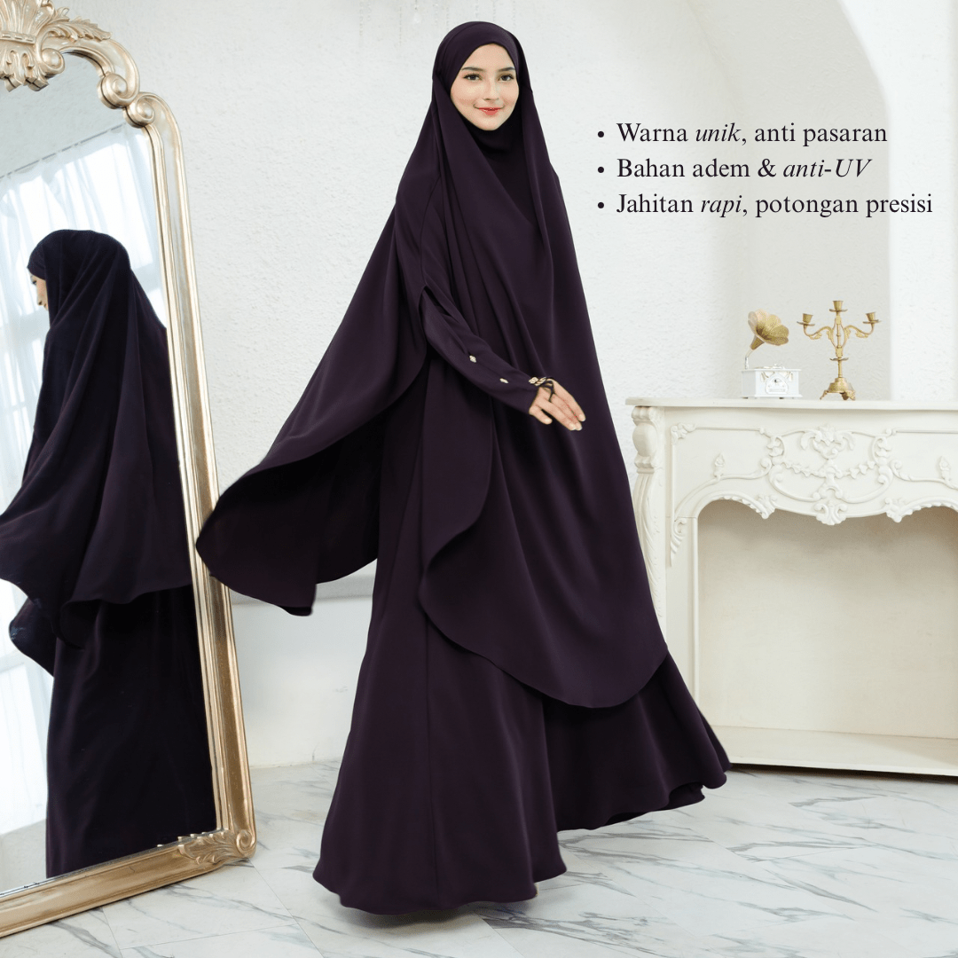 Mina Abaya Set French Khimar Anti UV (1 SET) - Huwaida Atelier - Image 2