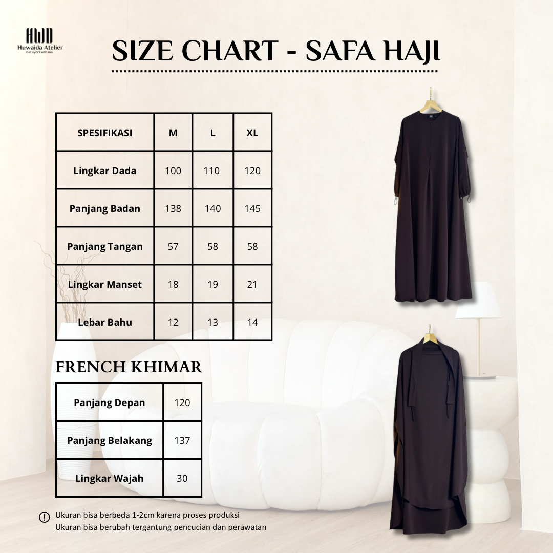 Safa Abaya Set French Khimar (1 SET) - Huwaida Atelier - Image 8