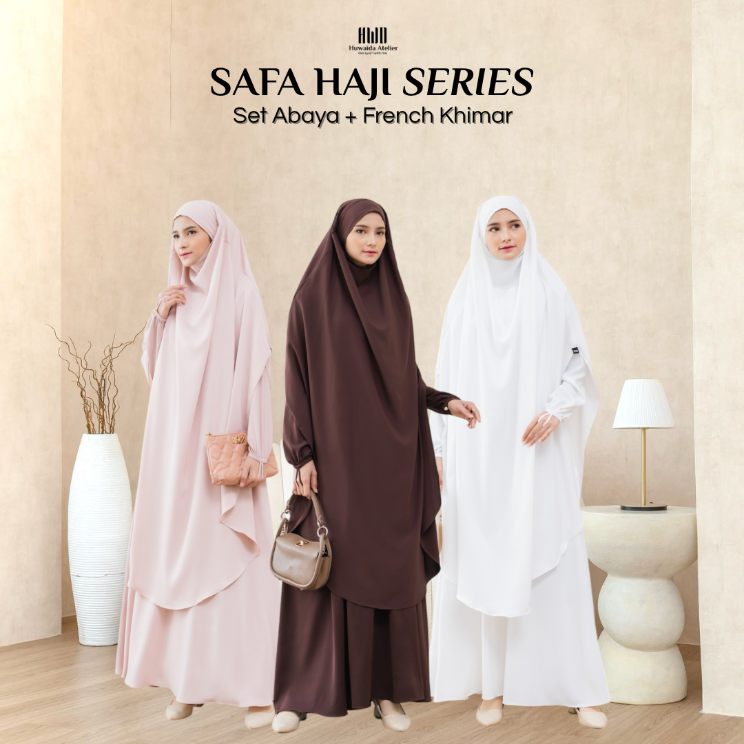 Safa Abaya Set French Khimar (1 SET) - Huwaida Atelier