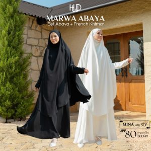 Marwa Abaya Set French Khimar Anti UV (1 SET) – Huwaida Atelier