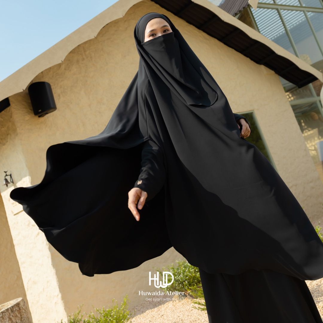 Marwa Abaya Set French Khimar Anti UV (1 SET) - Huwaida Atelier - Image 5