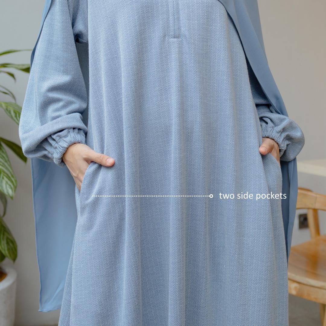 Hana Abaya Heringbone Knit (ONLY ABAYA) - Huwaida Atelier - Image 5