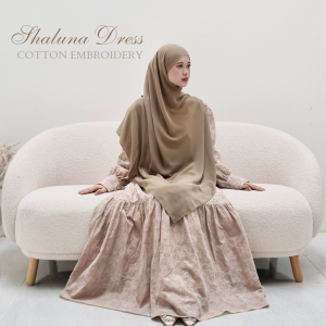 Shaluna Dress Cotton Embroidery | Huwaida Atelier