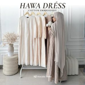 Hawa Dress Cotton Embroidery | Huwaida Atelier
