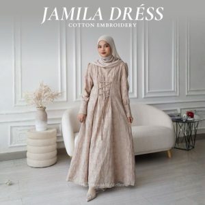 Jameela Dress Cotton Embroidery | Only Dress | Huwaida Atelier